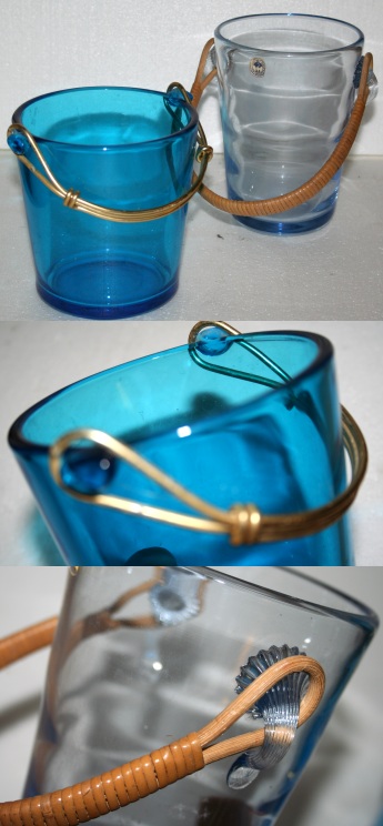 Holmegaard isspand i blåt glas