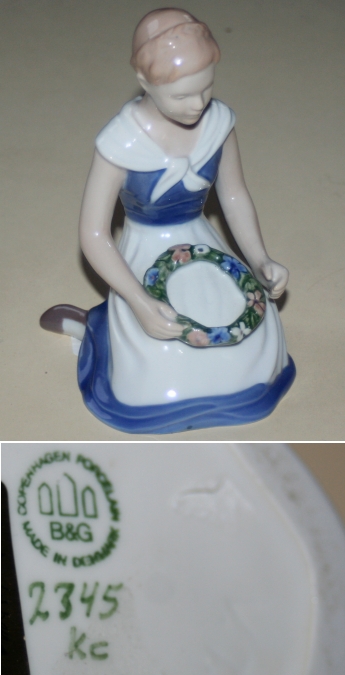 Pige med krans, B&G, Porcelænsfigur nr 2345